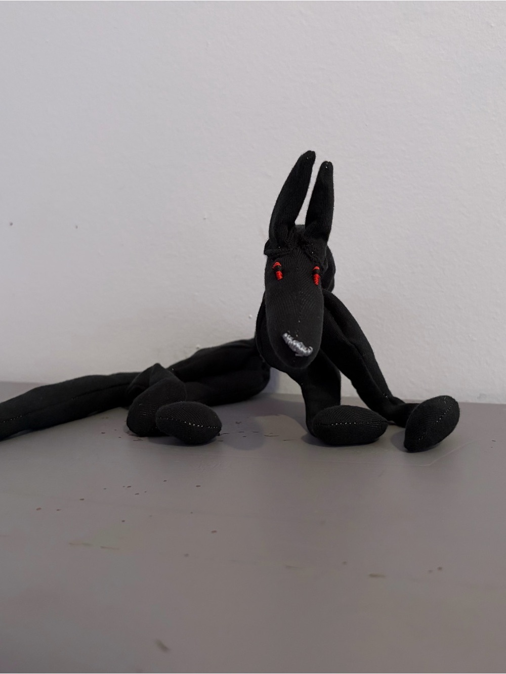 🐺Black WOLF🐺 9” Handmade PLUSH Custom COLLECTIBLE Dog